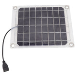 Solar Panel 10W USB Output Transparent Design Double Sided Power Generation Solar Panel for Outdoor Travel - Low Angle