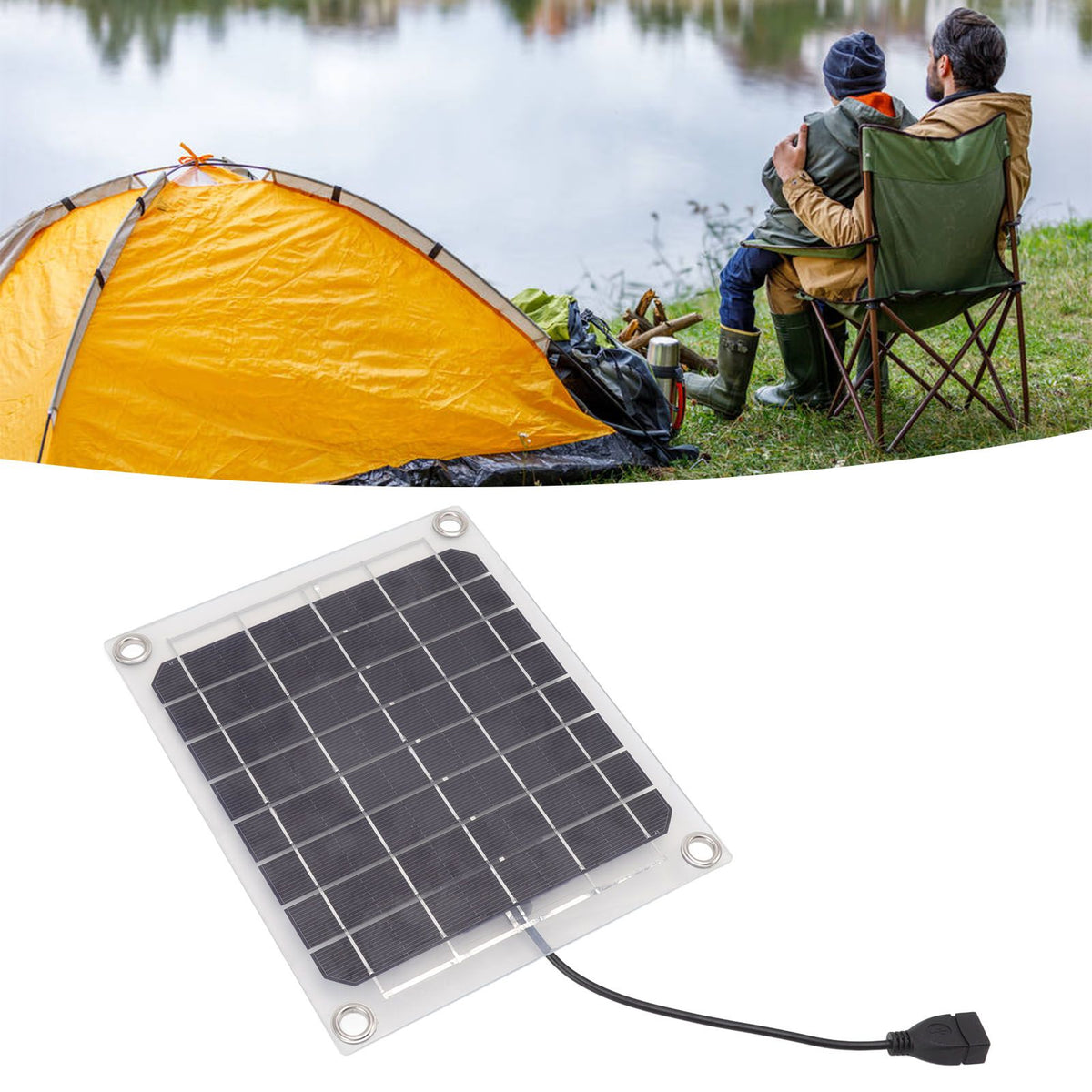 Solar Panel 10W USB Output Transparent Design Double Sided Power Generation Solar Panel for Outdoor Travel