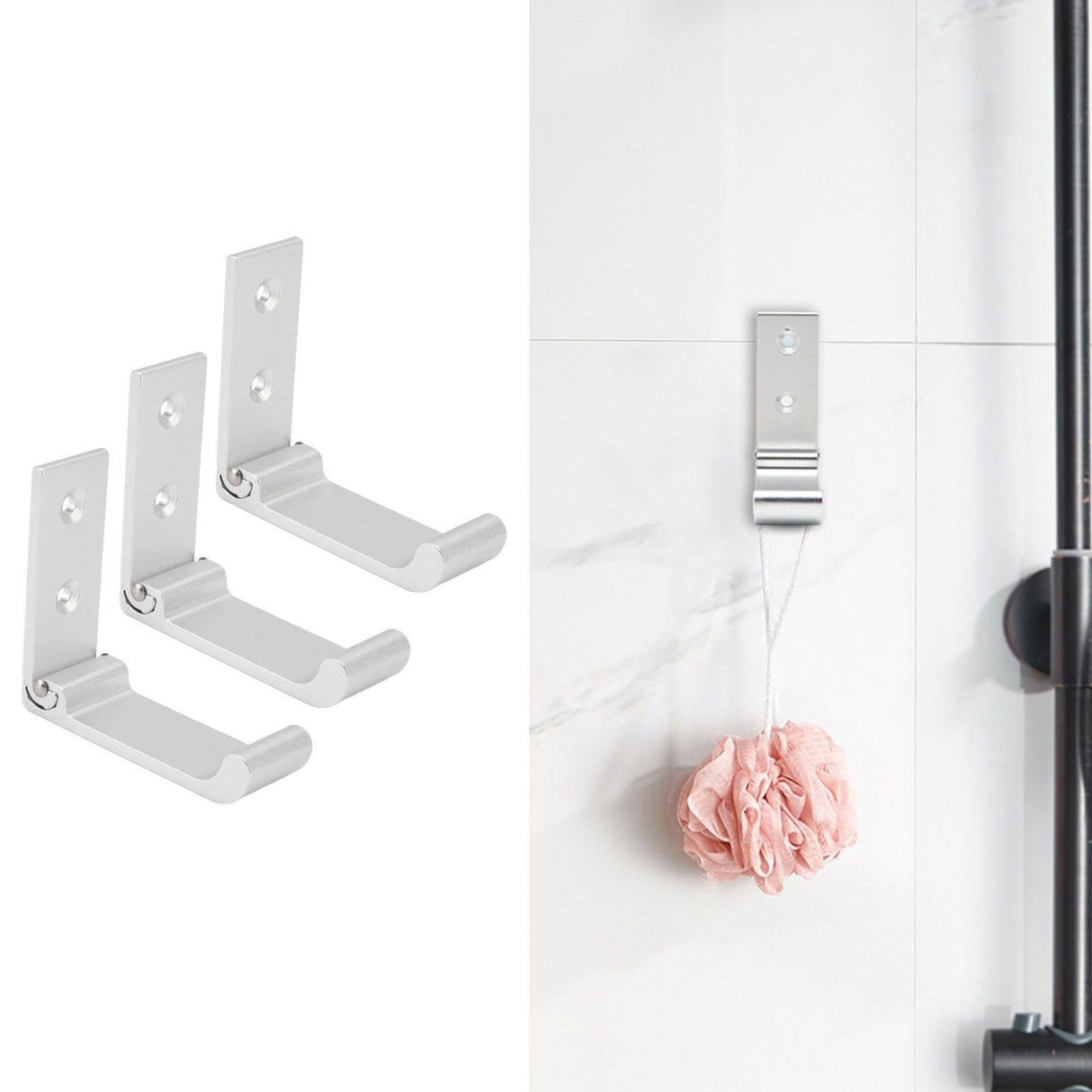 3Pcs Folding Coat Hooks Aluminum Alloy Foldable Wall Hook for Office Bedroom Living Room Dining Room Kitchen Bathroom
