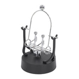 Perpetual Motion Machine Couples Swing Shape Iron Art Electroplating Perpetual Motion Model for Office Desk - Side View