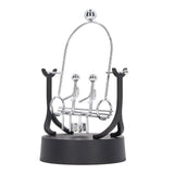 Perpetual Motion Machine Couples Swing Shape Iron Art Electroplating Perpetual Motion Model for Office Desk - Rear View