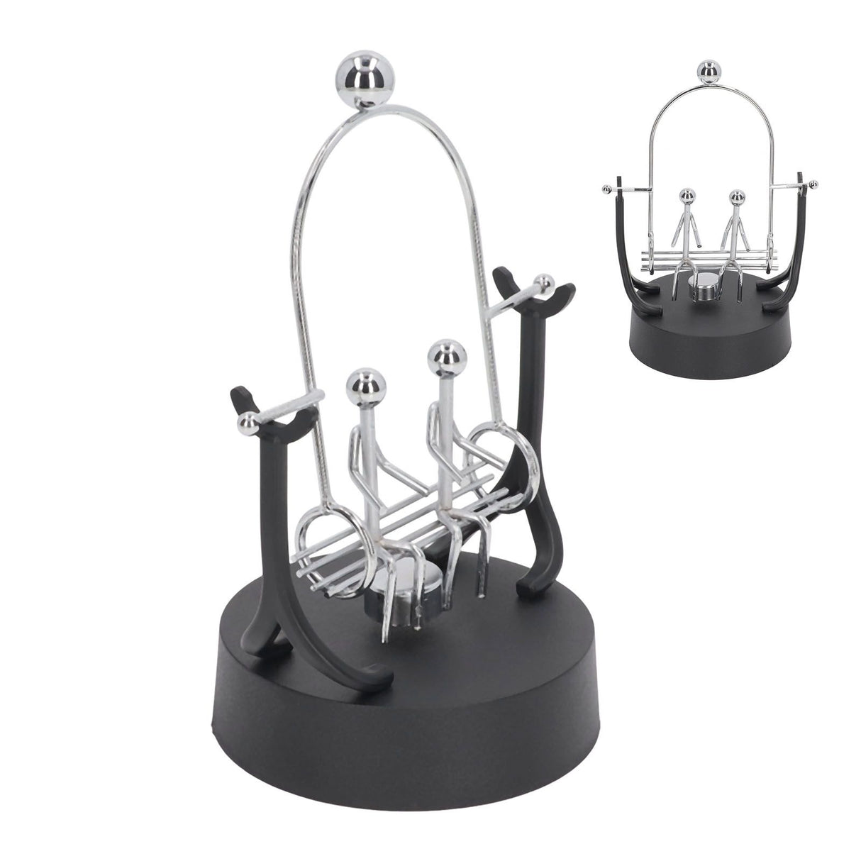Perpetual Motion Machine Couples Swing Shape Iron Art Electroplating Perpetual Motion Model for Office Desk