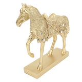 Golden Horse Decor Animal Art Horse Figurine and Statue Ornament for Home Office - Rear View