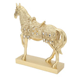 Golden Horse Decor Animal Art Horse Figurine and Statue Ornament for Home Office