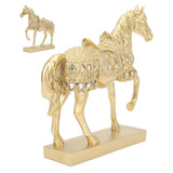 Golden Horse Decor Animal Art Horse Figurine and Statue Ornament for Home Office