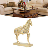 Golden Horse Decor Animal Art Horse Figurine and Statue Ornament for Home Office - Extra Image
