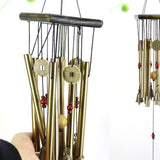 Wind Chime Multi Aluminum Pipe Wooden Decorative Wind Chime Gift for Cabin Home Door Window Platform Golden Tube Fan Shape - 45-Degree Angle