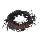 Halloween Wreath Dead Black ABS Artificial Branches Design with Red Flower Door Wreath Garland for Decoration - Top-Down View