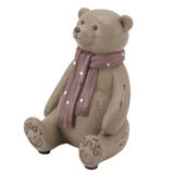 Scarf Bear Ornament Exquisite Workmanship Resin Bear Statue with Antislip Soft Rubber Pad for Living Room Porch - Front View
