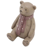 Scarf Bear Ornament Exquisite Workmanship Resin Bear Statue with Antislip Soft Rubber Pad for Living Room Porch - Top-Down View