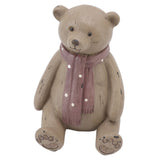 Scarf Bear Ornament Exquisite Workmanship Resin Bear Statue with Antislip Soft Rubber Pad for Living Room Porch - 45-Degree Angle