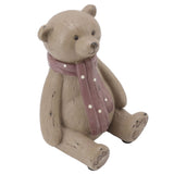 Scarf Bear Ornament Exquisite Workmanship Resin Bear Statue with Antislip Soft Rubber Pad for Living Room Porch - Rear View