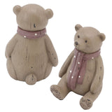 Scarf Bear Ornament Exquisite Workmanship Resin Bear Statue with Antislip Soft Rubber Pad for Living Room Porch - Close-Up Angle