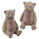 Scarf Bear Ornament Exquisite Workmanship Resin Bear Statue with Antislip Soft Rubber Pad for Living Room Porch