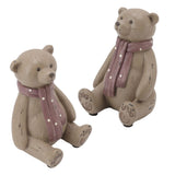Scarf Bear Ornament Exquisite Workmanship Resin Bear Statue with Antislip Soft Rubber Pad for Living Room Porch - Extra Image