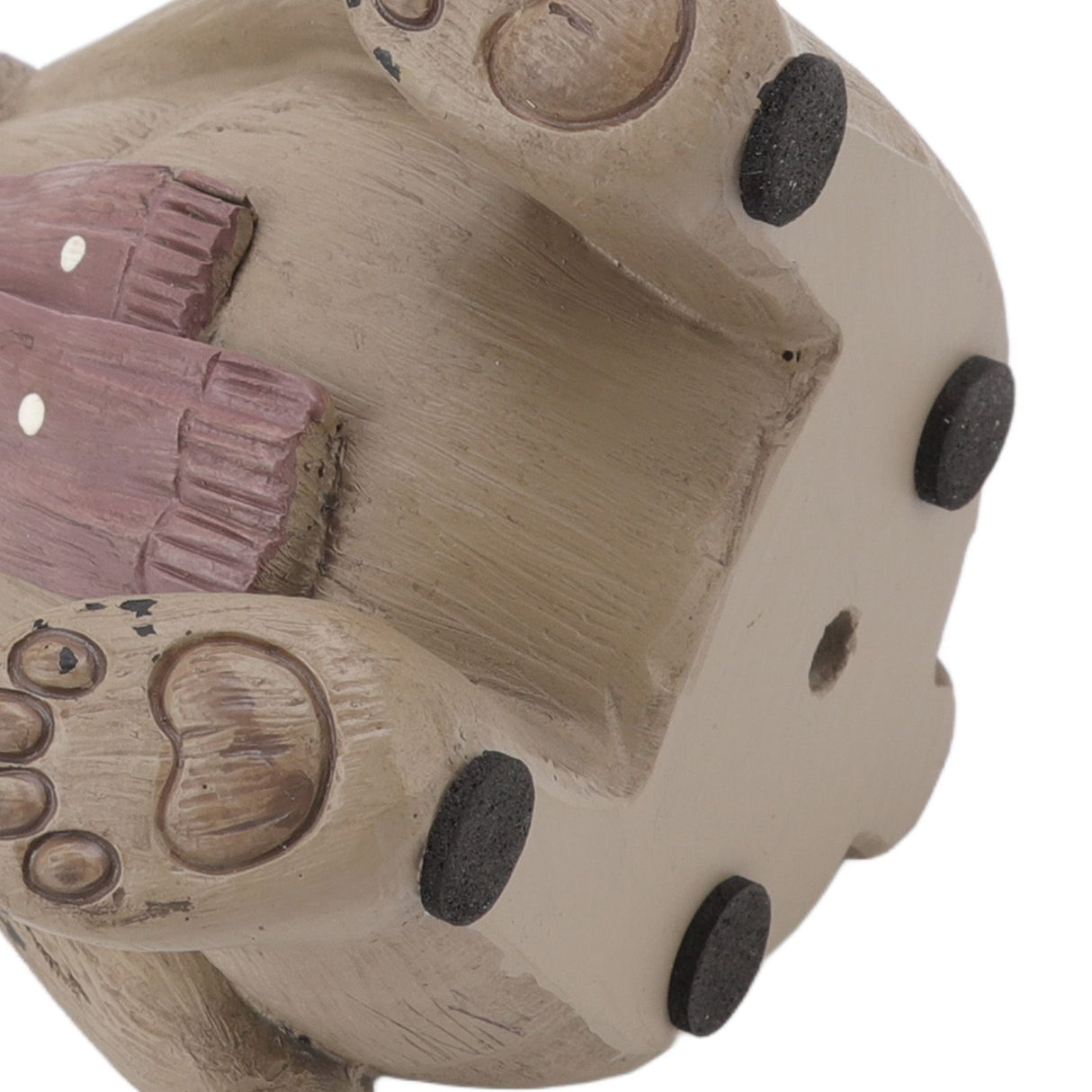 Scarf Bear Ornament Exquisite Workmanship Resin Bear Statue with Antislip Soft Rubber Pad for Living Room Porch