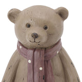 Scarf Bear Ornament Exquisite Workmanship Resin Bear Statue with Antislip Soft Rubber Pad for Living Room Porch - Extra Image