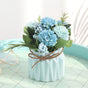 Artificial Fake Potted Flowers Bouquet Hydrangea with Vase for Dining Table Decoration Blue