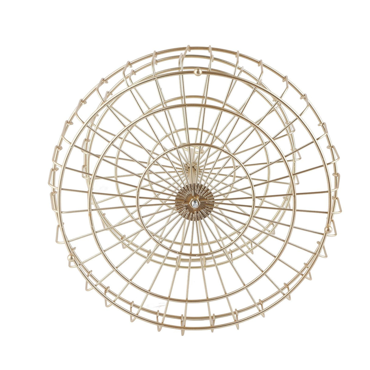 2 Tier Fruit Basket Iron Round Golden Nordic Household Snack Storage Tray for Party Desktop Kitchen