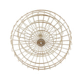 2 Tier Fruit Basket Iron Round Golden Nordic Household Snack Storage Tray for Party Desktop Kitchen - Front View