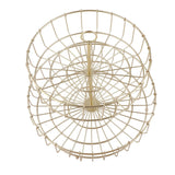2 Tier Fruit Basket Iron Round Golden Nordic Household Snack Storage Tray for Party Desktop Kitchen