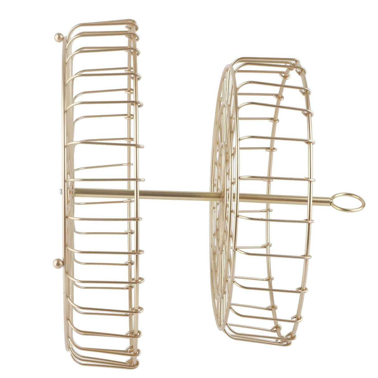 2 Tier Fruit Basket Iron Round Golden Nordic Household Snack Storage Tray for Party Desktop Kitchen