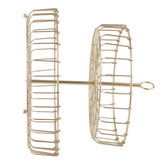 2 Tier Fruit Basket Iron Round Golden Nordic Household Snack Storage Tray for Party Desktop Kitchen - Close-Up Angle
