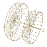 2 Tier Fruit Basket Iron Round Golden Nordic Household Snack Storage Tray for Party Desktop Kitchen