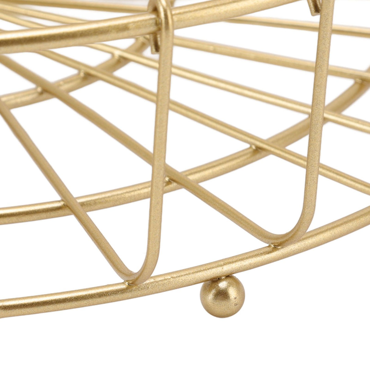 2 Tier Fruit Basket Iron Round Golden Nordic Household Snack Storage Tray for Party Desktop Kitchen