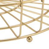 2 Tier Fruit Basket Iron Round Golden Nordic Household Snack Storage Tray for Party Desktop Kitchen - Extra Image