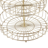 2 Tier Fruit Basket Iron Round Golden Nordic Household Snack Storage Tray for Party Desktop Kitchen
