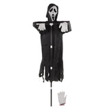 Scream Scarecrow Polyester PVC with Detachable Pole Garden Ghostface Decoration for Halloween Rural Protection