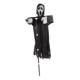 Scream Scarecrow Polyester PVC with Detachable Pole Garden Ghostface Decoration for Halloween Rural Protection - Side View
