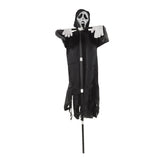 Scream Scarecrow Polyester PVC with Detachable Pole Garden Ghostface Decoration for Halloween Rural Protection - 45-Degree Angle