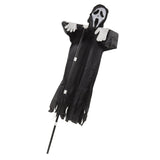 Scream Scarecrow Polyester PVC with Detachable Pole Garden Ghostface Decoration for Halloween Rural Protection - Rear View