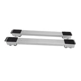 2 Sets Mobile Roller Bracket Furniture Raised Base Moving Wheels for Refrigerator Washing Machine Silver