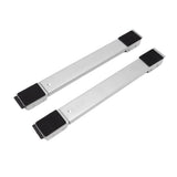 2 Sets Mobile Roller Bracket Furniture Raised Base Moving Wheels for Refrigerator Washing Machine Silver - Rear View