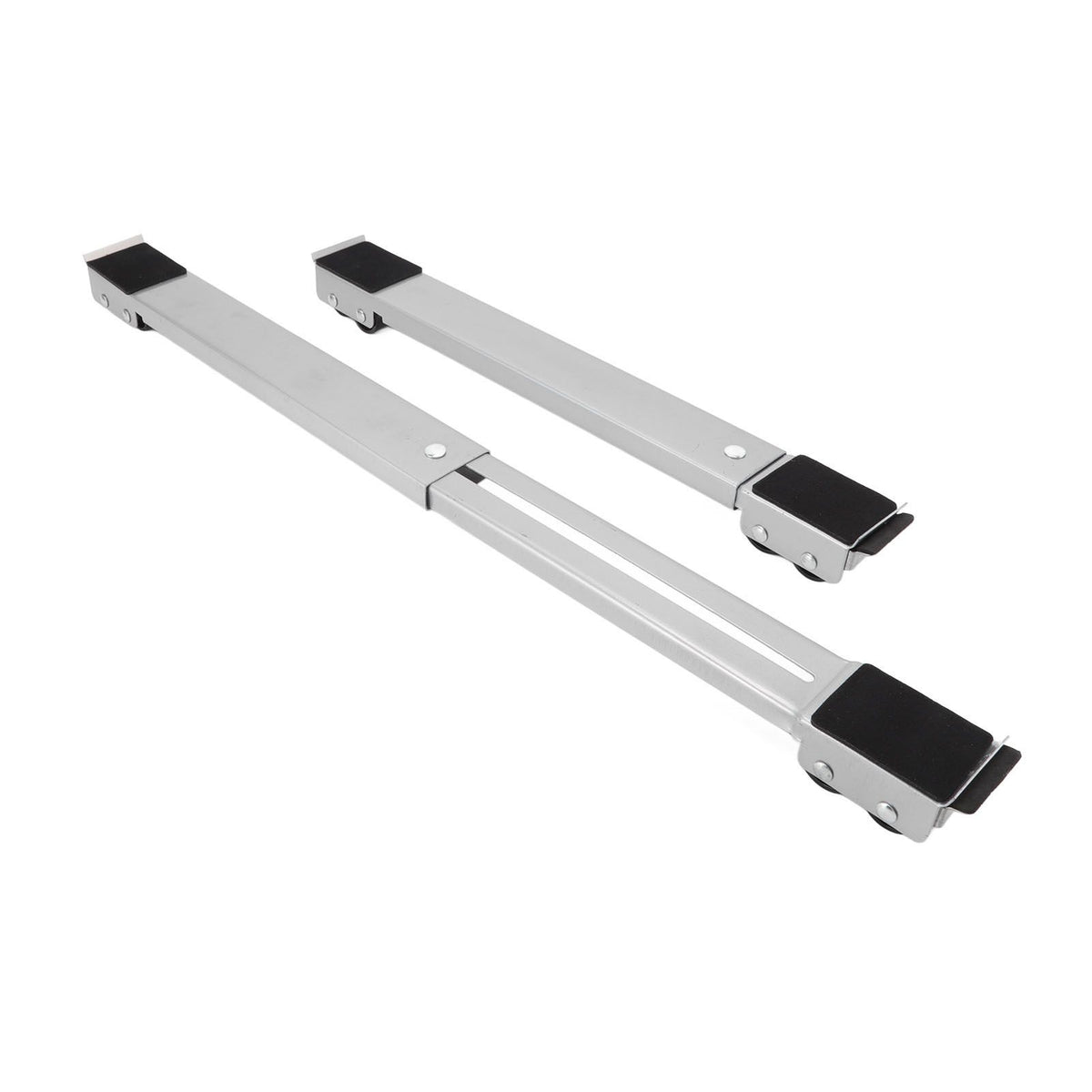 2 Sets Mobile Roller Bracket Furniture Raised Base Moving Wheels for Refrigerator Washing Machine Silver