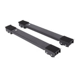 2 Sets Mobile Roller Bracket Furniture Raised Base Moving Wheels for Refrigerator Washing Machine Black - Top-Down View