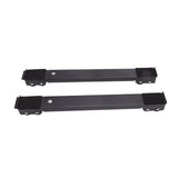 2 Sets Mobile Roller Bracket Furniture Raised Base Moving Wheels for Refrigerator Washing Machine Black - Rear View
