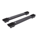 2 Sets Mobile Roller Bracket Furniture Raised Base Moving Wheels for Refrigerator Washing Machine Black - Close-Up Angle