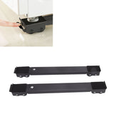 2 Sets Mobile Roller Bracket Furniture Raised Base Moving Wheels for Refrigerator Washing Machine Black - Extra Image
