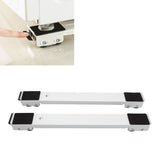 2 Sets Mobile Roller Bracket Furniture Raised Base Moving Wheels for Refrigerator Washing Machine White - Extra Image