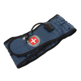 Back Decompression Belt Inflatable Relaxing Muscles Traction Function TPU Material Lower Back Support Device Blue Silver Inflator L - Side View