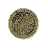 Leaf Pattern Grinder Colourful Zinc Alloy Manual Portable Abrader Crusher Grinding Tool Gift Dia 4CM 3 Floor Bronze - Front View