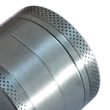 Leaf Pattern Grinder Colourful Zinc Alloy Manual Portable Abrader Crusher Grinding Tool Gift Dia 4CM 4 Floor Silver