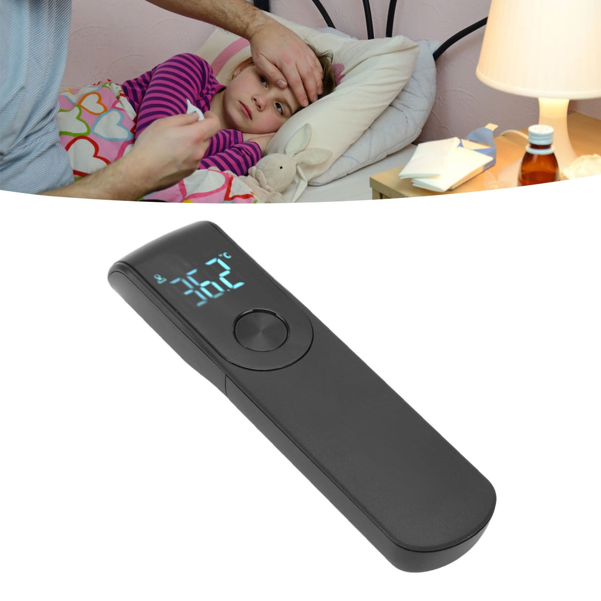 Infrared Temperature Gun Touchless Portable Hand Held Digital Forehead Thermometer for Hotels Home Black