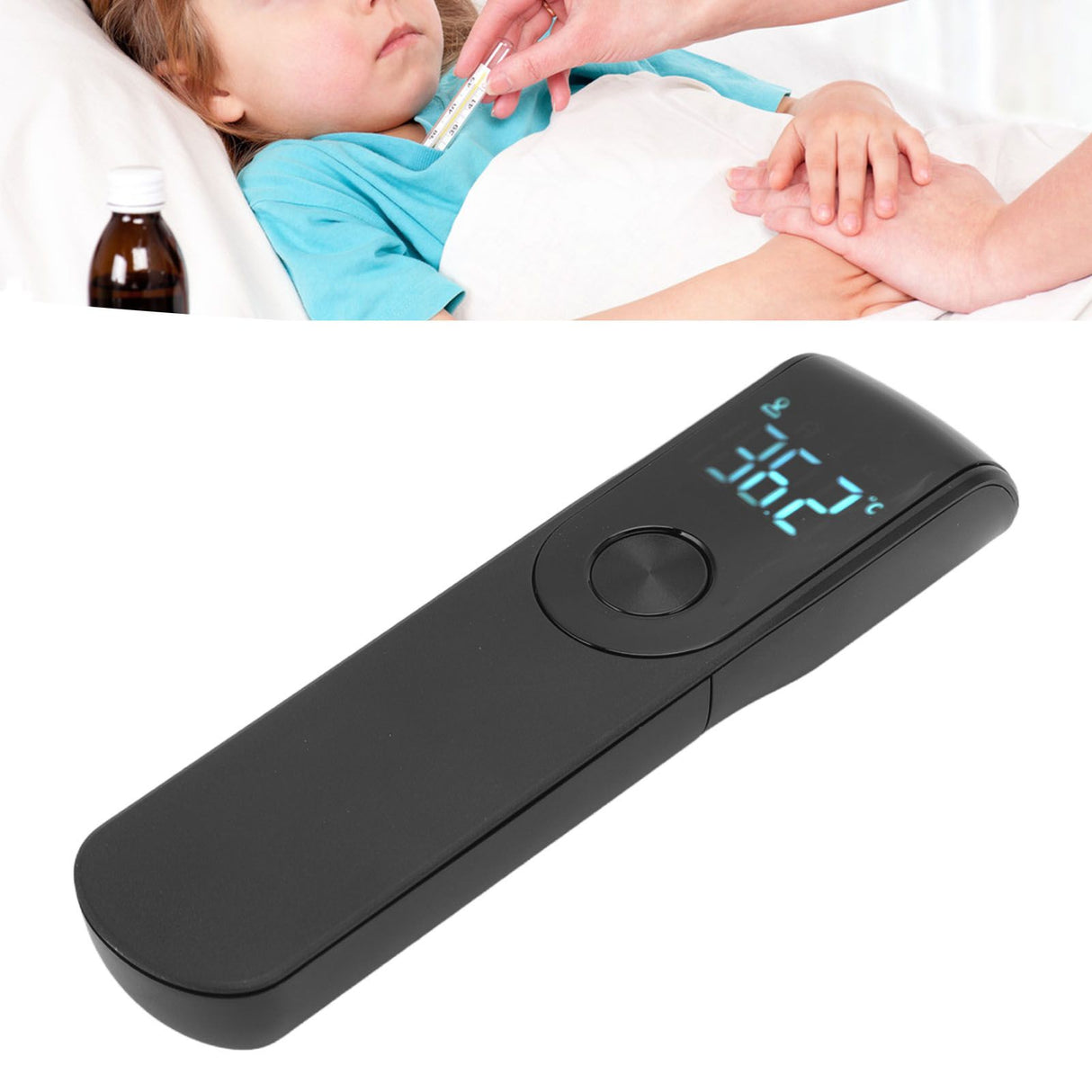 Infrared Temperature Gun Touchless Portable Hand Held Digital Forehead Thermometer for Hotels Home Black