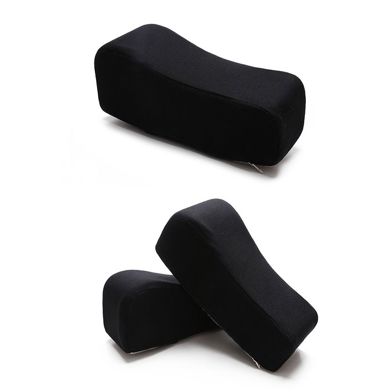 Ergonomic Chair Armrest Pads Gaming Chair Armrest Cushions Elbow Pillow Curved Model for Computer Wheelchair Black Cotton Front 10cm Back 7cm