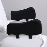 Ergonomic Chair Armrest Pads Gaming Chair Armrest Cushions Elbow Pillow Curved Model for Computer Wheelchair Black Cotton Front 10cm Back 7cm
